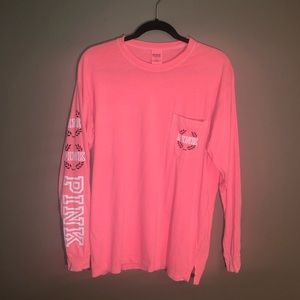 PINK long sleeve graphic Tee shirt.